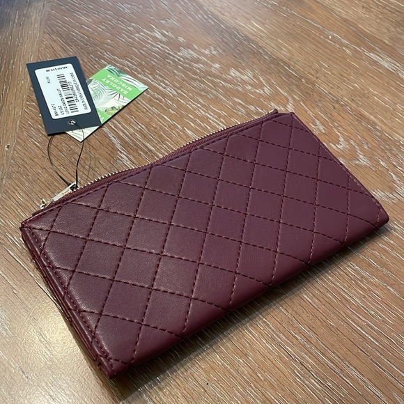NWT Badgley Mischka long snap wallet with zip money pouch, plum or wine BM-4172 - Picture 9 of 10